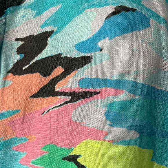 SOLID & STRIPED blue pink green colorful linen cotton short sleeved shirt xs - Picture 4 of 10